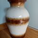 Vase West Germany 290-34 en céramique émaillée blanc et marrons