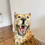 Old leopard faience-ceramic art deco vintage