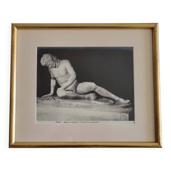 Photographie Gladiateur blessé Museo Capitolino Rome début du XXe 37x30 cm