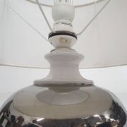 White and silver ceramic table light attrb. to Bitossi, Italy 1970's