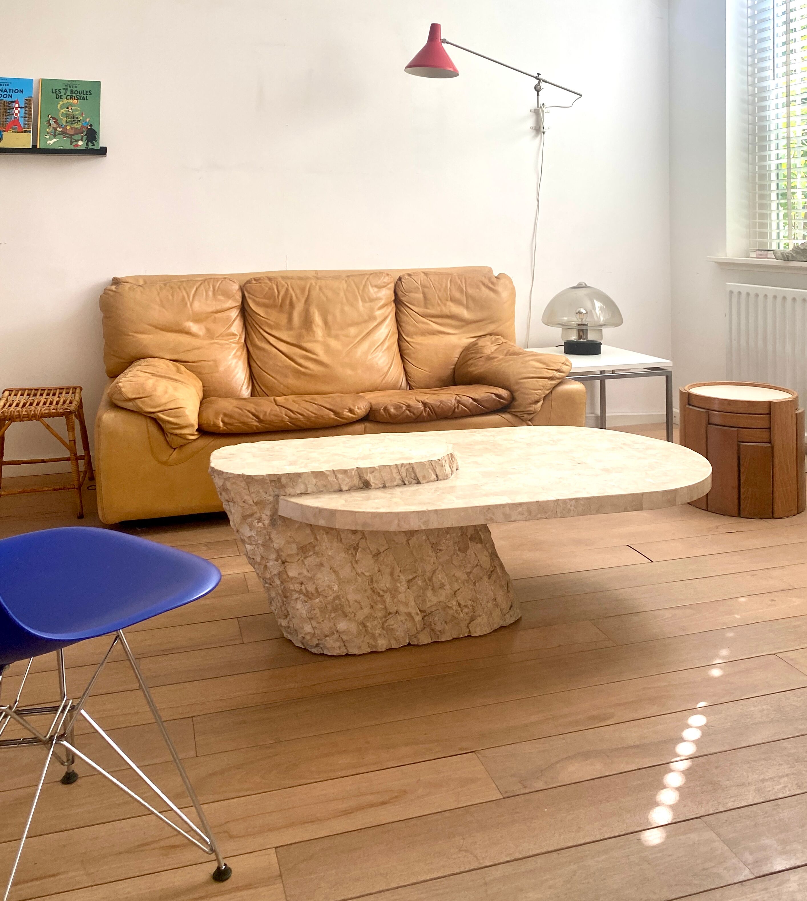 Table basse vintage en pierre de Mactan