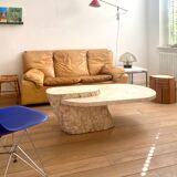 Table basse vintage en pierre de Mactan