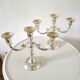 Pair of candlesticks in silver metal design bmf 70s