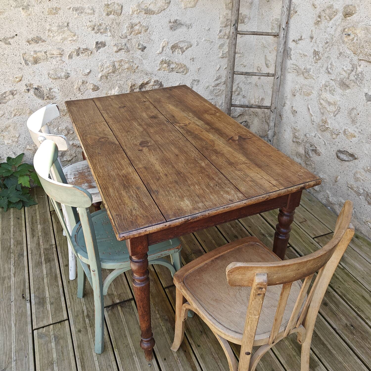 Solid oak farmhouse table
