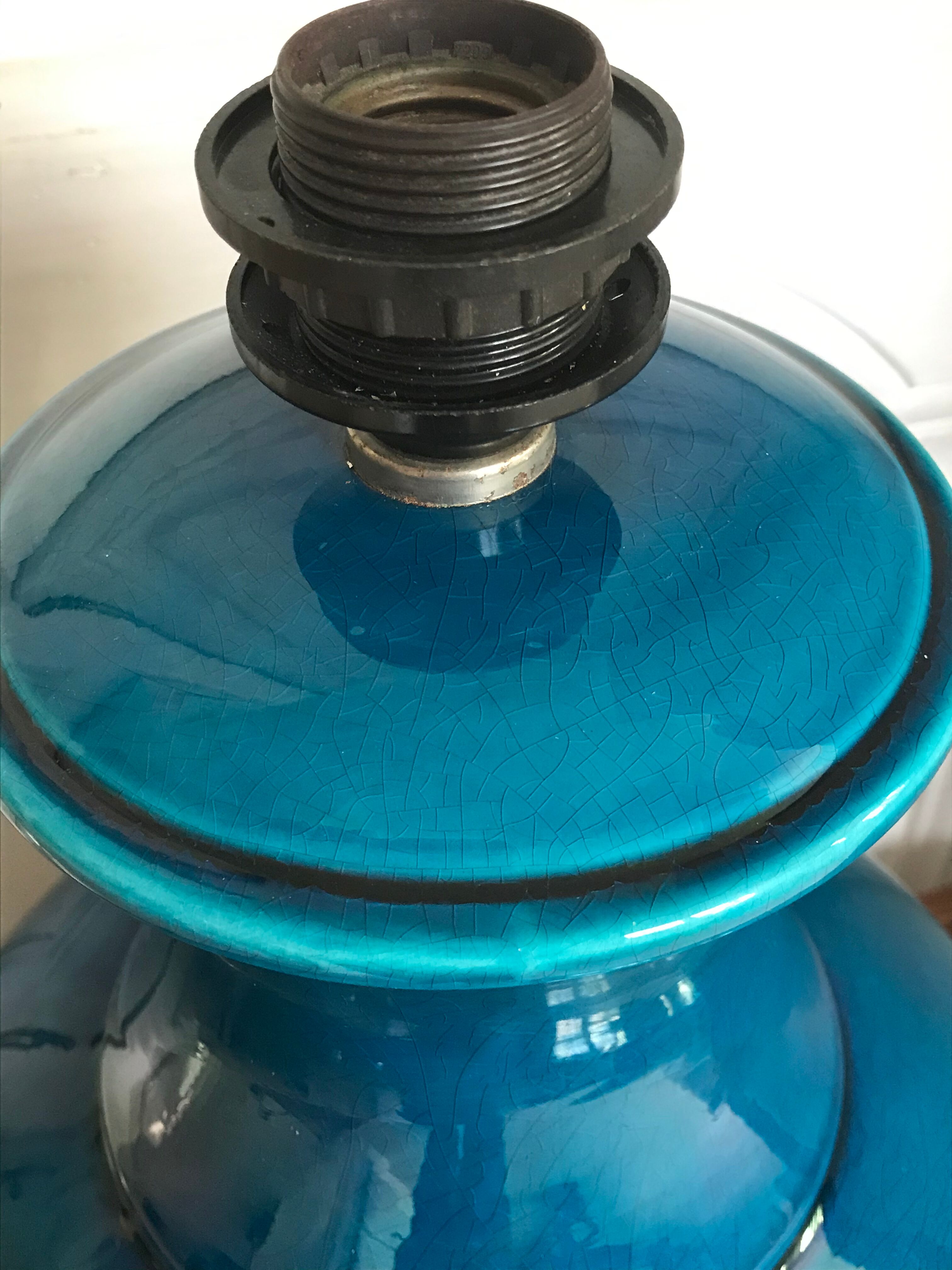 Vintage cracked ceramic lamp