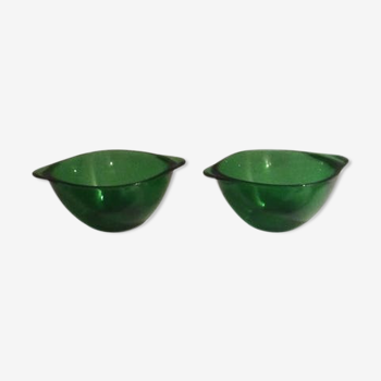 Duo of green bowls