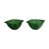 Duo of green bowls