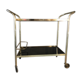 Serving Golden two trays in black glass - vintage