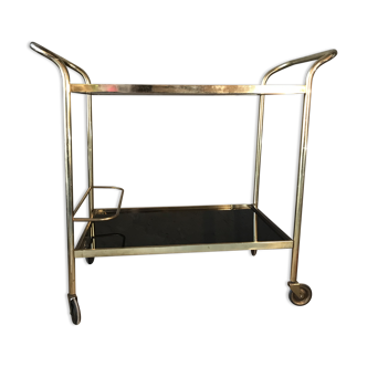 Serving Golden two trays in black glass - vintage