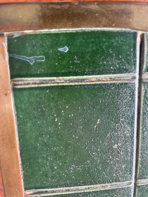 Pot cover in sheet metal and brass Art Nouveau Vienna Secession.
