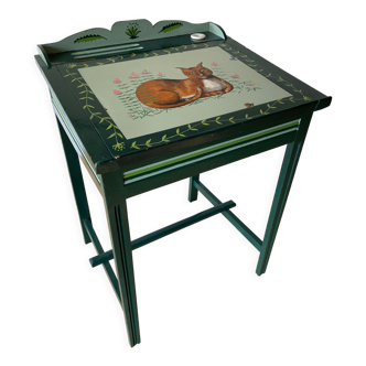 Children's writing desk with its box and inkwell