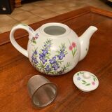 Teapot with floral decoration, 1000ml, integrated strainer
