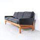 Vintage Black Leather Sofa by Poul M. Volther for Erik Jørgensen, 1960s