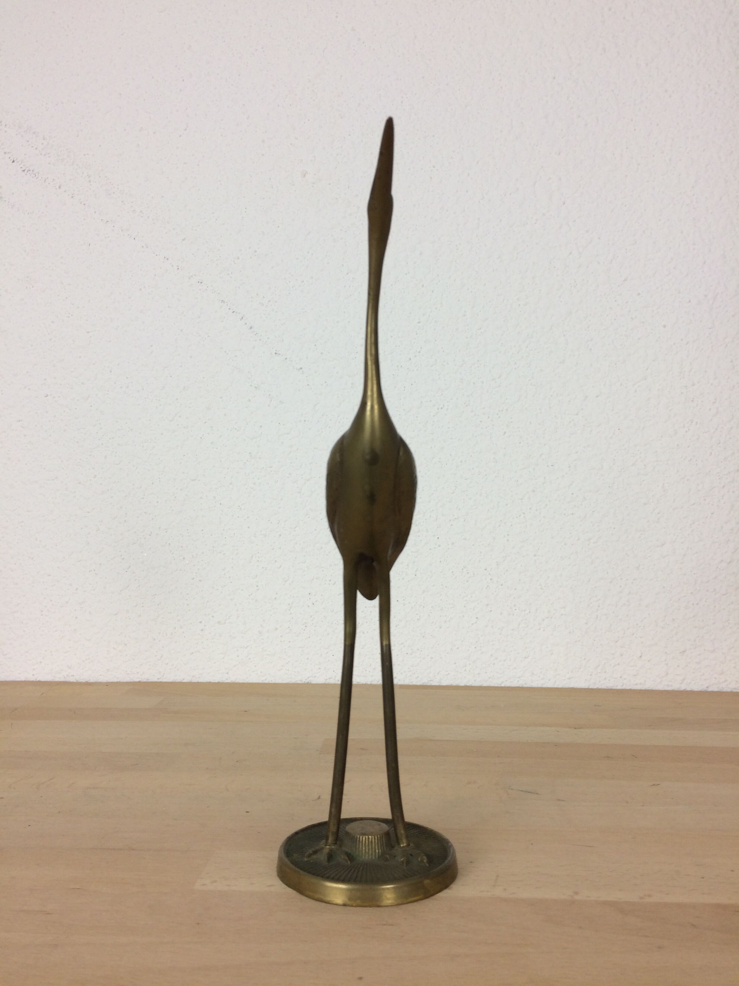 Brass heron 28 cm