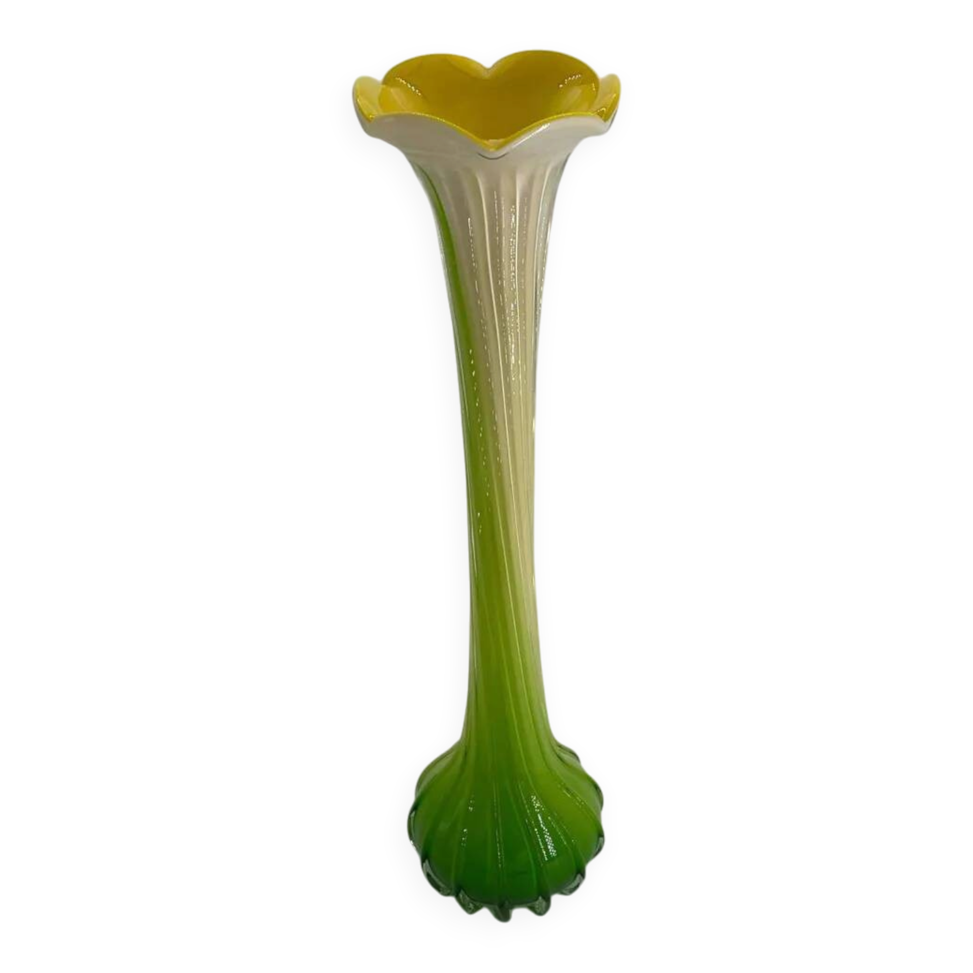 Vase vintage en verre soufflé type Murano