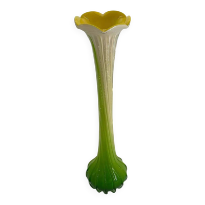 Vase vintage en verre soufflé type Murano