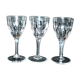 Set of 3 crystal carved wine glasses from saint-louis model vic 1930 14.5cm