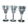 Set of 3 crystal carved wine glasses from saint-louis model vic 1930 14.5cm