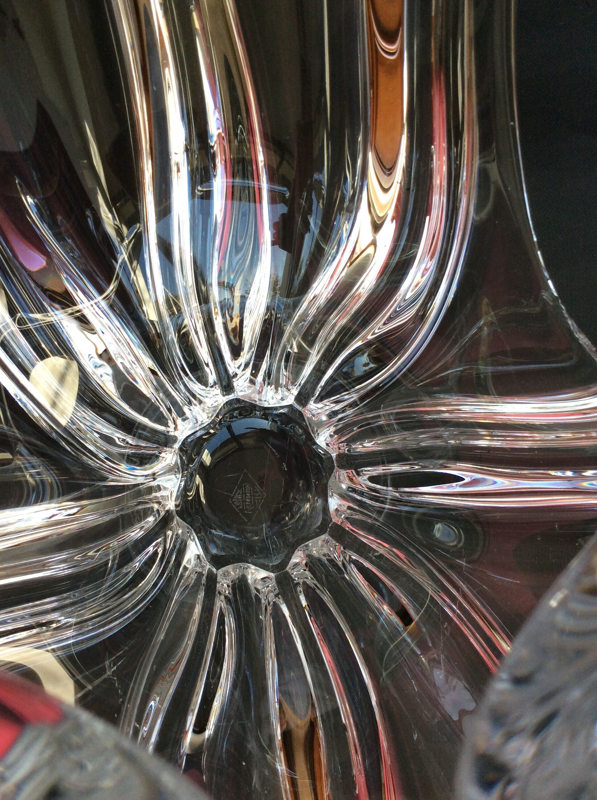 Crystal fruit cup with handles Art Vannes France - vintage