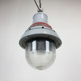 Grey industrial explosion proof light from Crouse-Hinds, 1970s