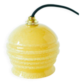Small glass ball pendant from Clichy with flared neck, Yellow, 1930