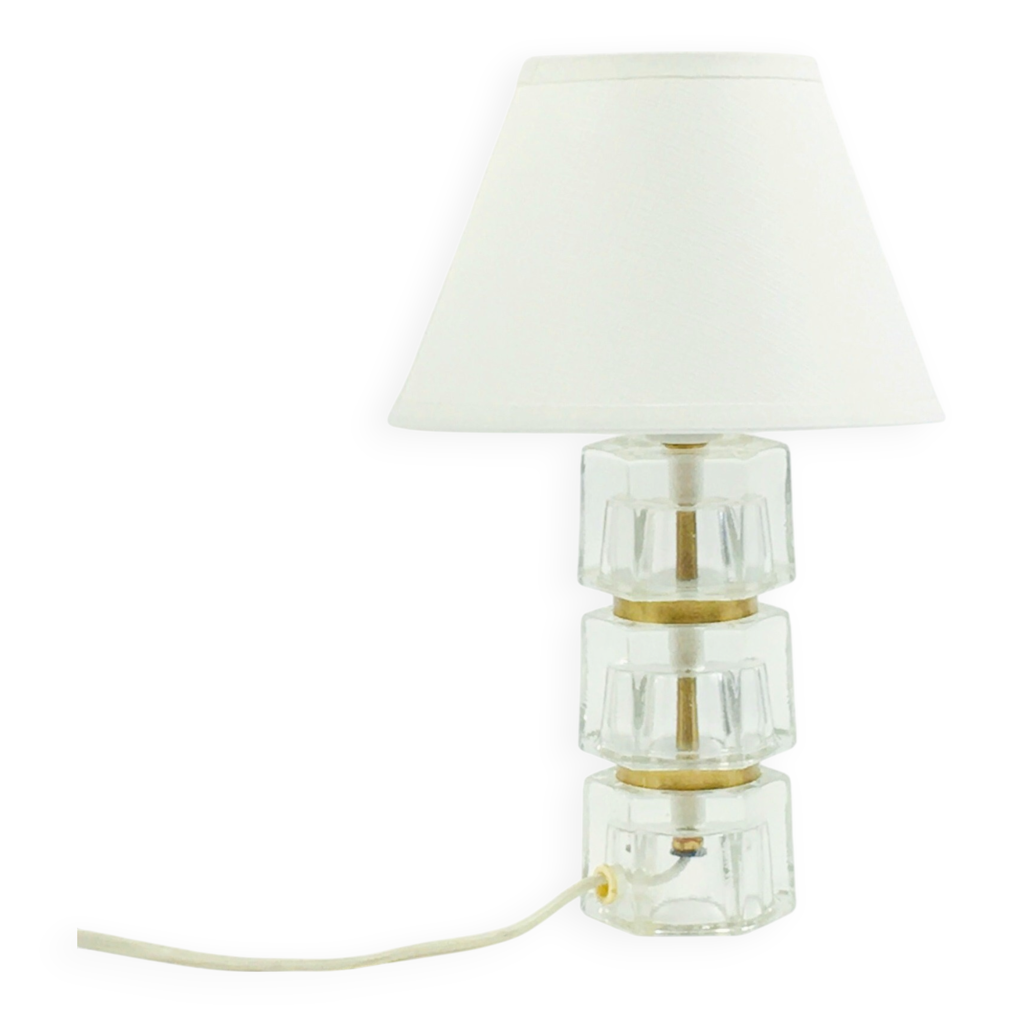 Scandinavian Mid Century Glass Bedside Table Lamp by C. Fagerlund, 1960s