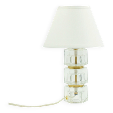 Scandinavian Mid Century Glass Bedside Table Lamp by C. Fagerlund, 1960s
