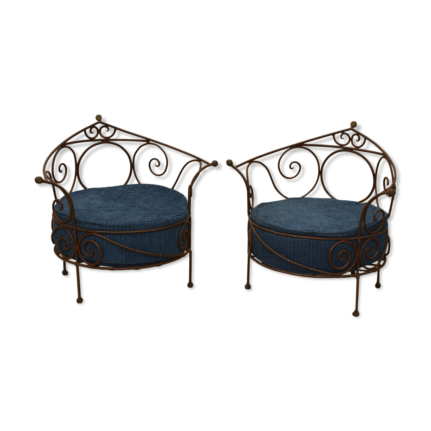 Wrought iron armchairs