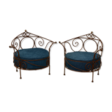 Wrought iron armchairs