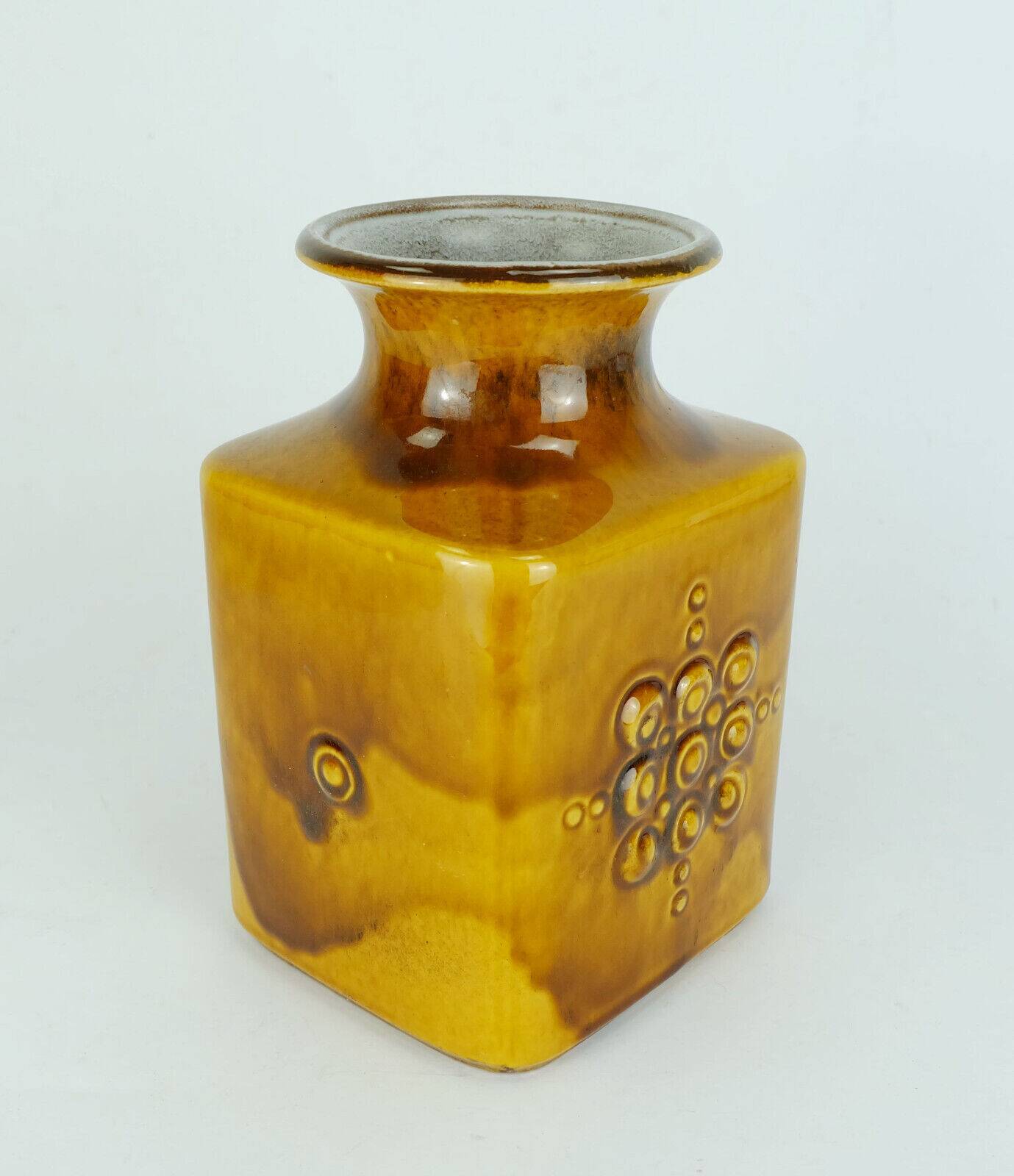 Carstens vase amber glaze relief decor model no. 7012-20