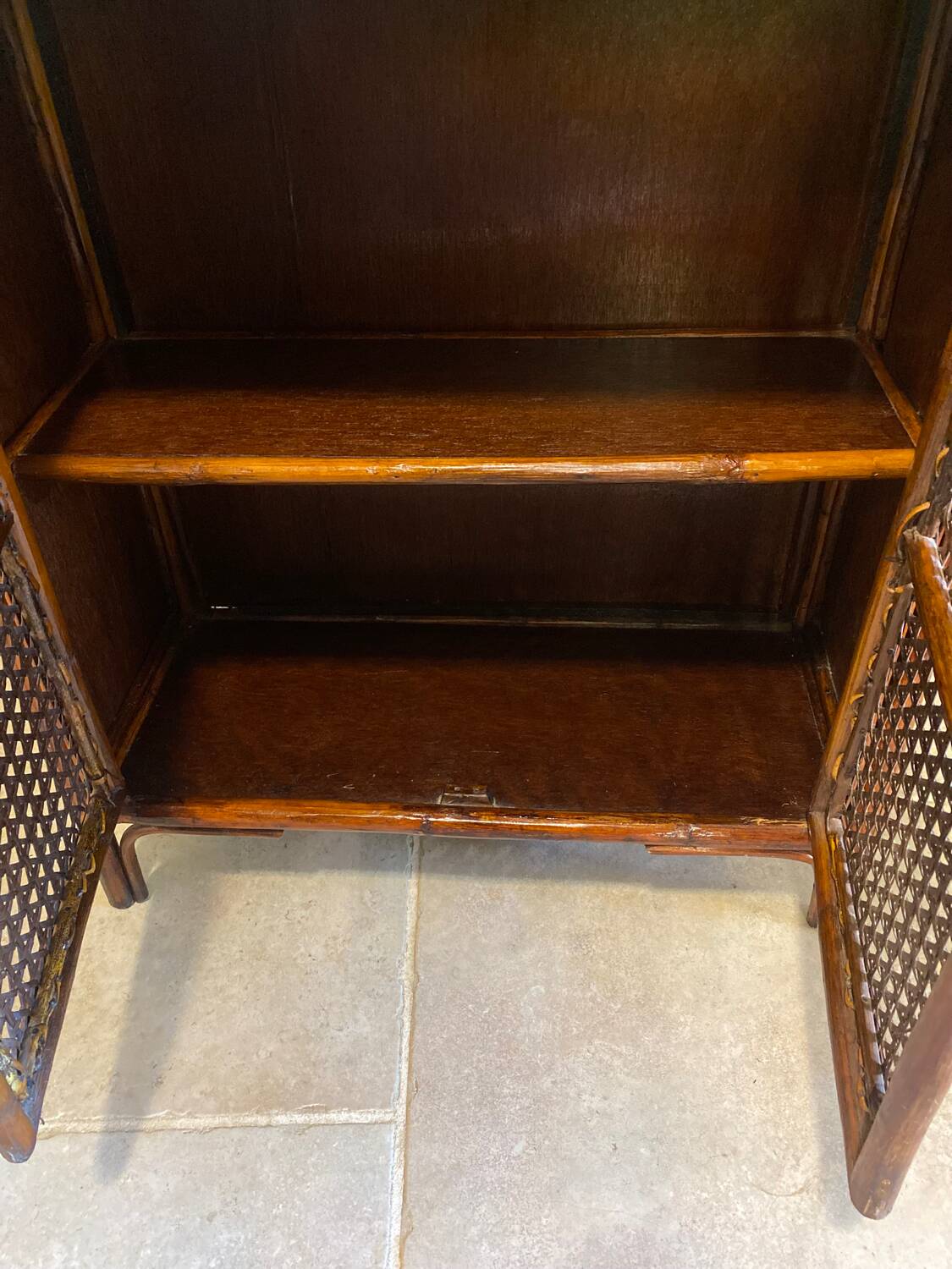 Vintage rattan shelf