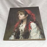Oil painting on canvas signed on the back dimensions: height -50cm- width -40cm-