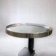 Vintage side table in glass, wood and aluminum