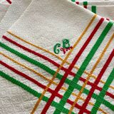 Serviettes basques vintage avec monogramme