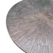 Brutalist wrought iron round coffee table with bronze-coloured top – 1970s