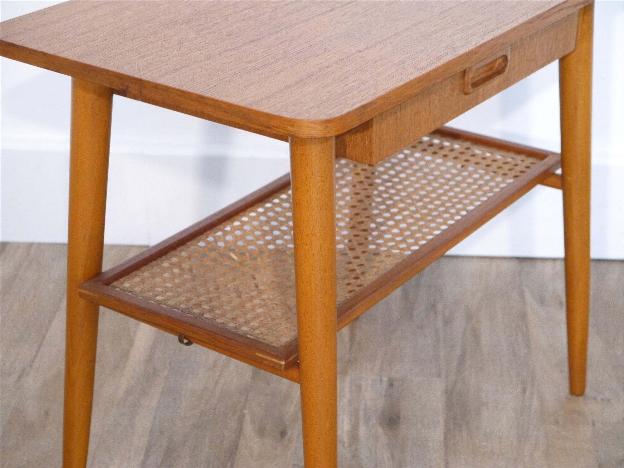 Scandinavian vintage bedside table in teak 1960