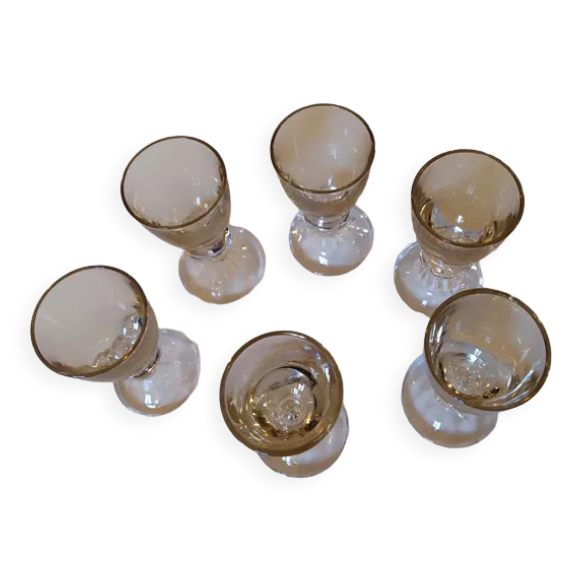 6 crystal digestive glasses