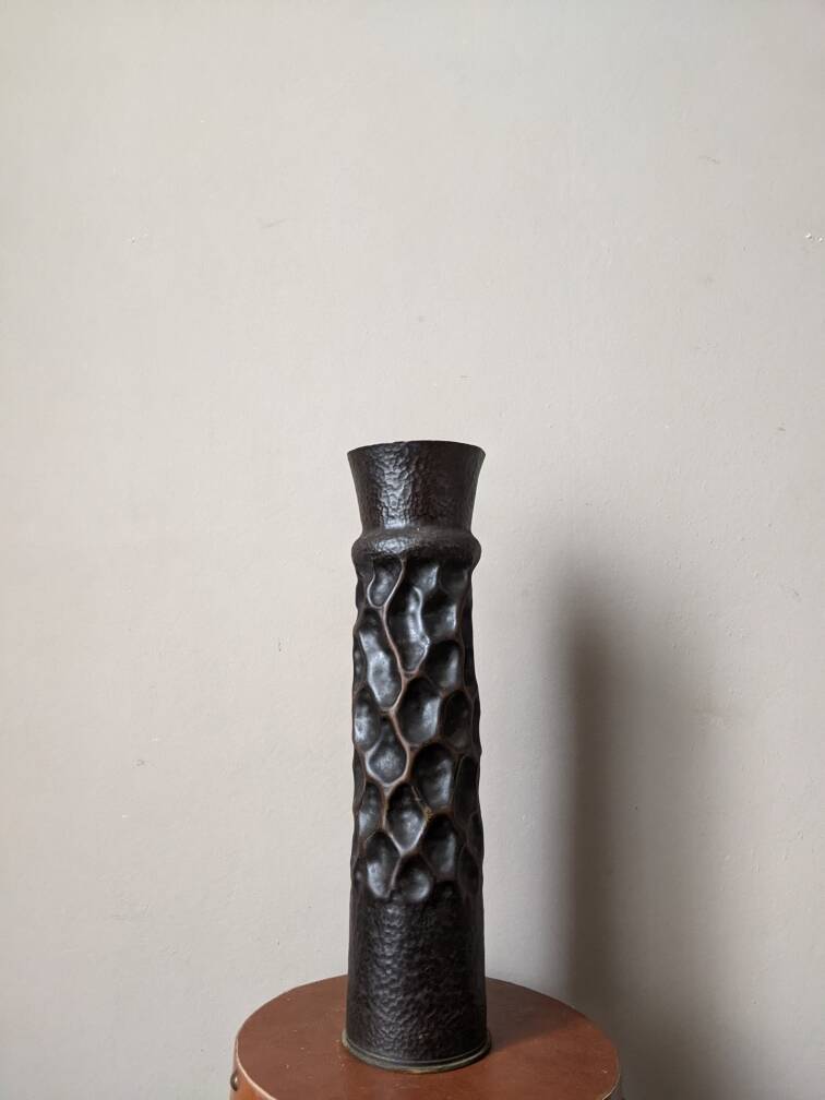 Trench art shell vase 1920 for dried flowers