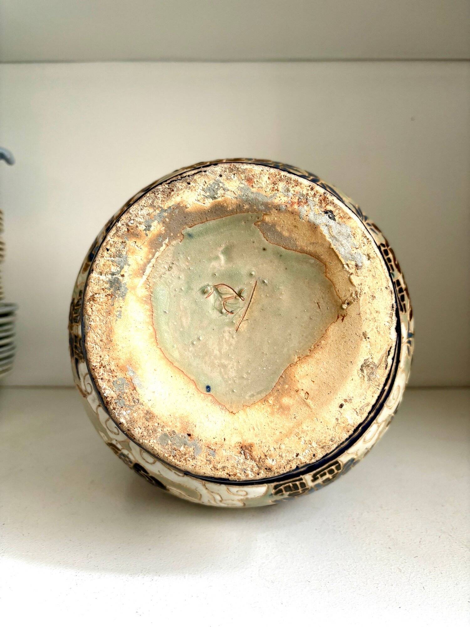 Polychrome sandstone vase from Biên Hoa - Vietnam