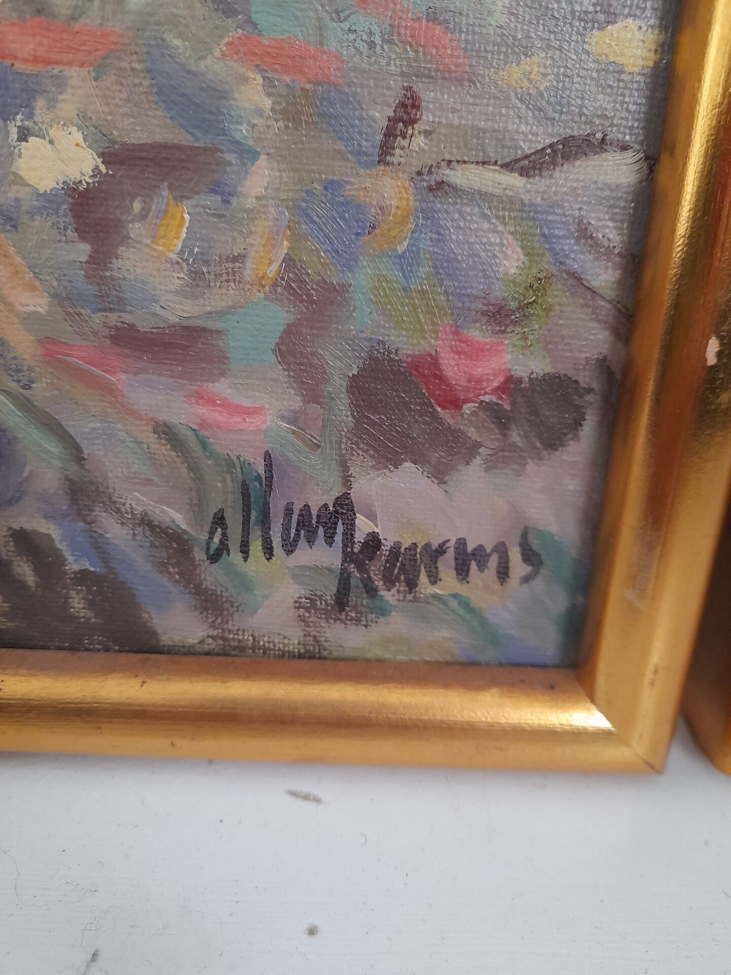 Paire de tableaux floraux danois signés Allan Karms