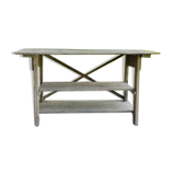 Console, établi en bois blanchi