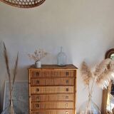 Rattan chest of drawers circa 1970, Dal Vera