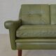 Canapé 3 places Svend Skipper vintage danois rétro en cuir vert olive