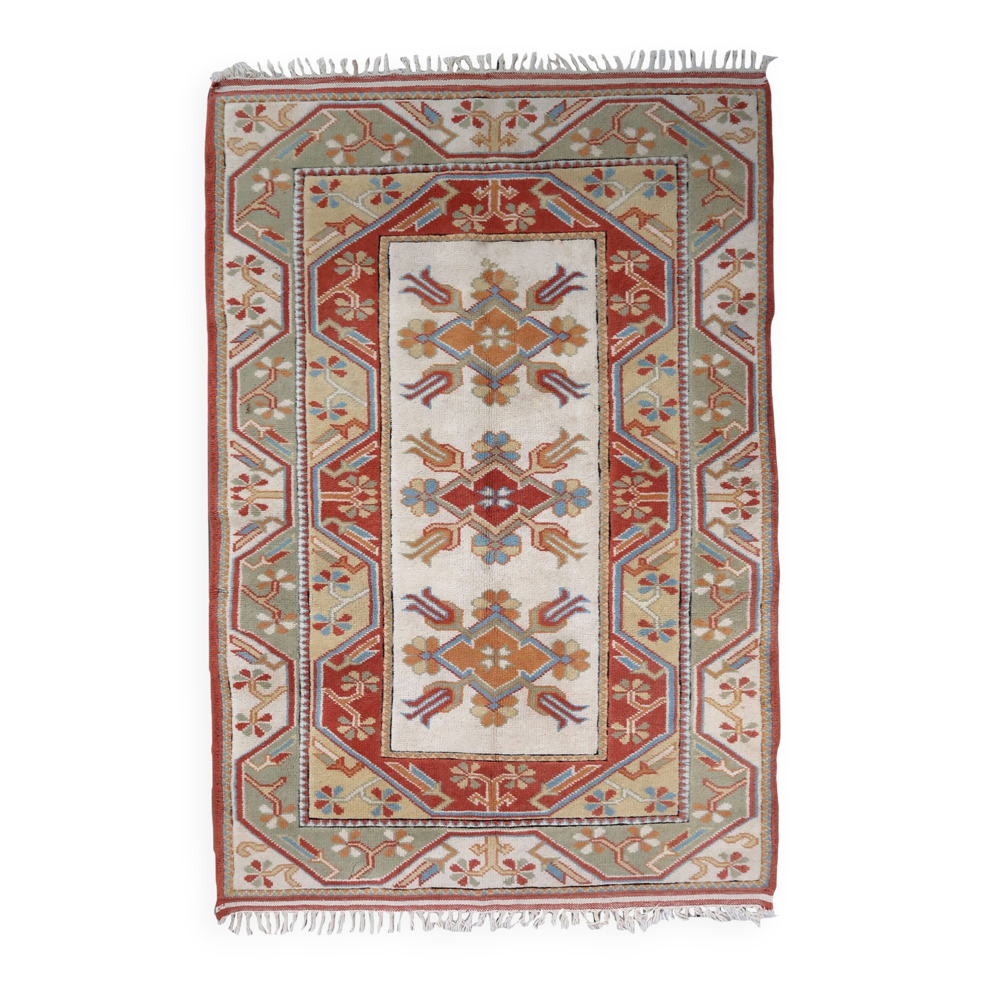 Tapis vintage turc Kars fait main en laine – 116 x 175 cm – Années 1960