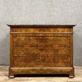 Louis Philippe period chest of drawers in walnut circa 1830-1840