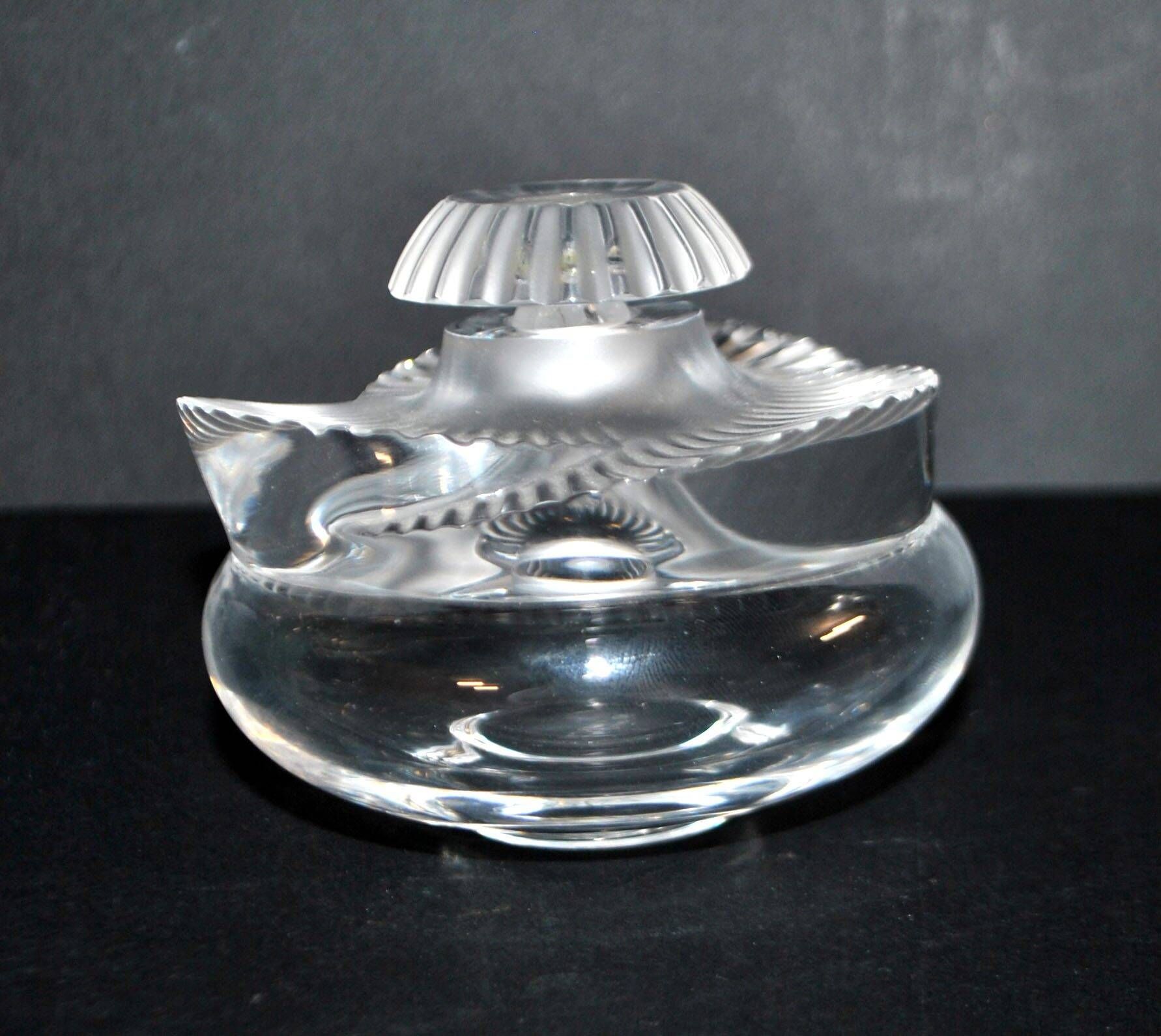 Lalique Baptiste bottle in frosted crystal signed "Lalique R France" 1979