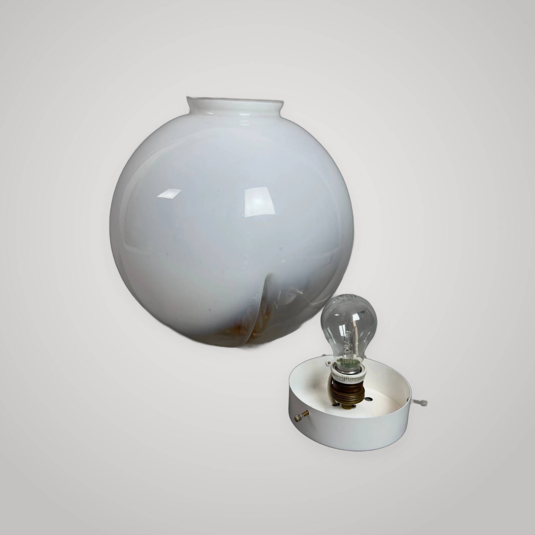 Mazzega Ceiling Lamp Sphere in Murano Glass Space Age 1970s