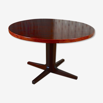 Table ronde scandinave en palissandre de rio par John Mortensen vintage 1960