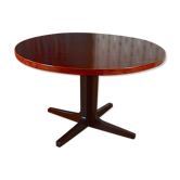 Table ronde scandinave en palissandre de rio par John Mortensen vintage 1960