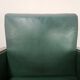 Pair of Art Decò armchairs in walnut and green leather, 1940